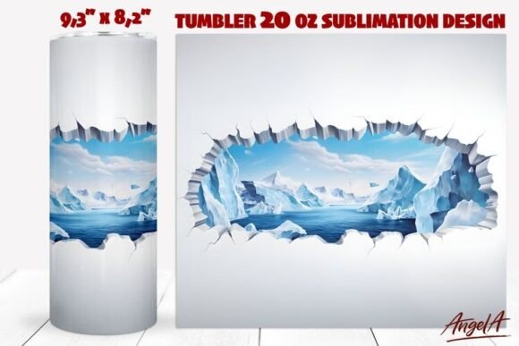 3d Sublimation Tumbler Wrap Iceberg: Transforming Nature Art into Premium Drinkware