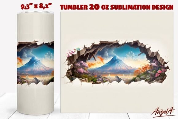 3d Sublimation Tumbler Wrap Nature: Elevating Drinkware with Volcanic Artistry