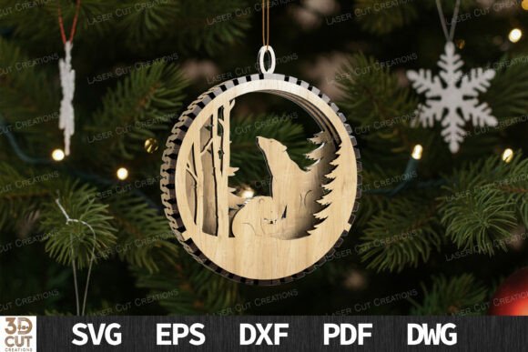 Bear Family Forest Ornament SVG