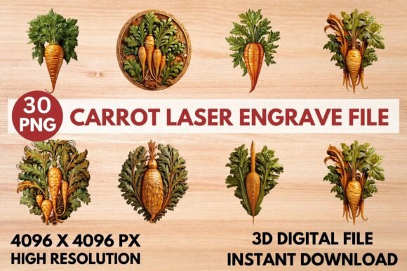 Carrot Laser Engrave File: Premium 3D Design
