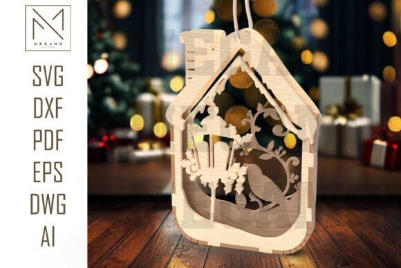 Christmas Bird Ornament SVG Design