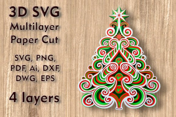 Crafting Dimension: The Christmas Tree 3D SVG Multilayer Paper Experience