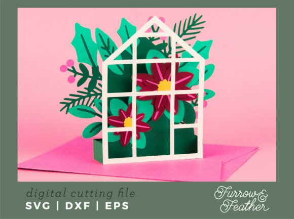 Creating a Stunning Poinsettia Greenhouse Card Christmas SVG for Holiday Greetings