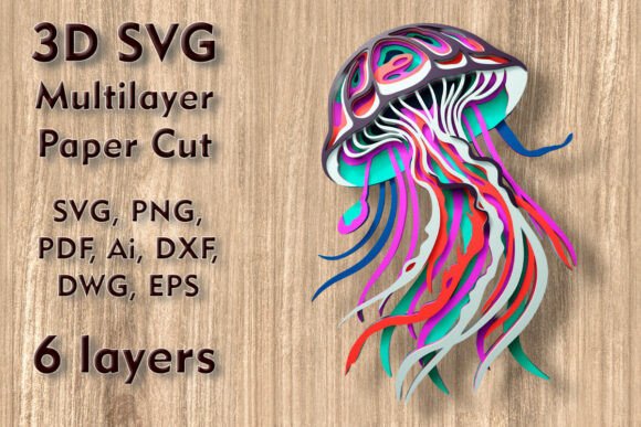 Creating Depth and Dimension with Jellyfish 3D SVG Multilayer Paper Files for Shadow Box Art