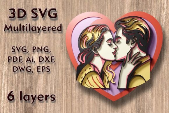 Creating Stunning Wall Art with the Kiss 3D SVG Multilayer Cutting File