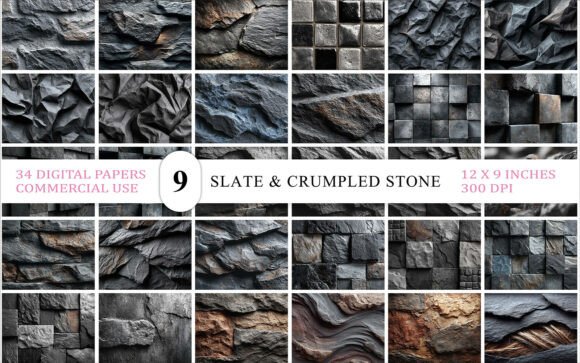 Dark Slate Crumpled Stone Texture Guide
