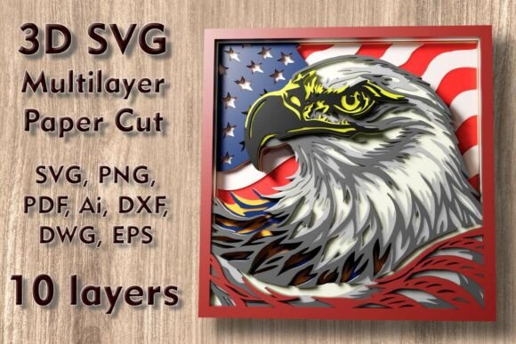 Eagle and Flag 3D SVG PaperCut Files: A Practical Guide to Multilayer Wall Art Creation