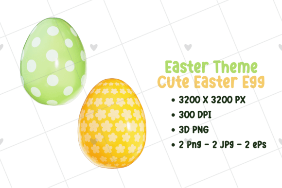 Easter Eggs Cute Deco 3D PNG EPS JPG Guide
