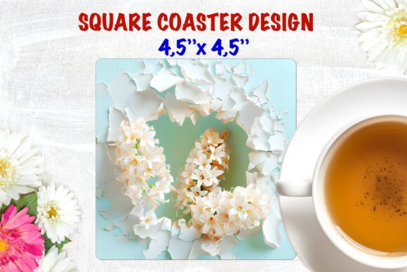 Elevating Home Decor with Square Coaster Designs Featuring White Flowers