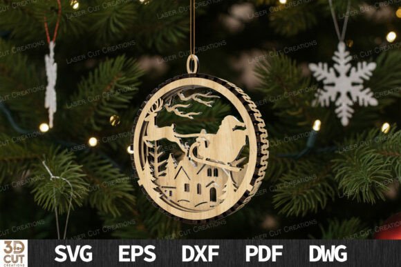 Evaluating the Santa Sleigh Christmas Ornament SVG for Laser Cutting