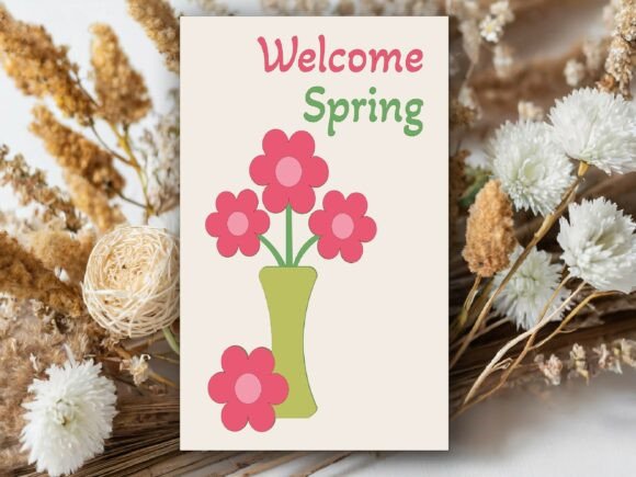 Evaluating the Spring Floral Card SVG: A Layered Bouquet in a Green Vase
