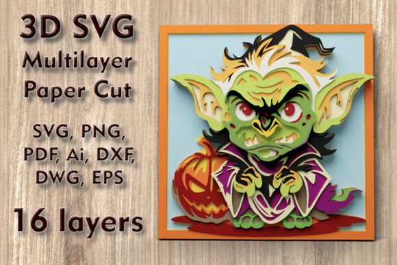 Evaluating the Troll 3D SVG Multilayer Halloween Files for Paper and Wood Crafts