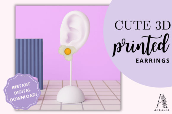 Fried Egg Earring STL Files: A Breakfast Charm