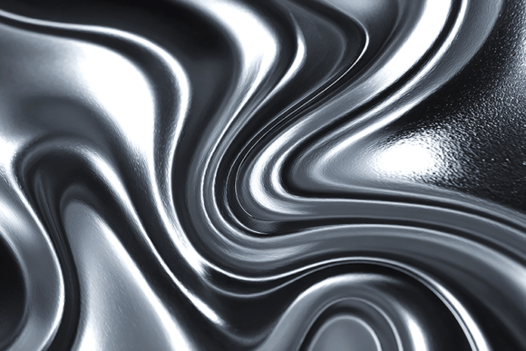 Glossy Black Silver Metallic Swirl
