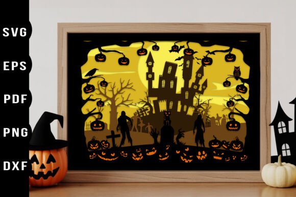 Graveyard Scene Halloween Layered SVG