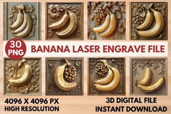 Integrating the Banana Laser Engrave 3D PNG Set into Professional Crafting Workflows