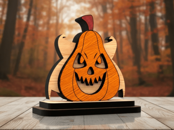 Laser Cut Halloween Pumpkin Figurine