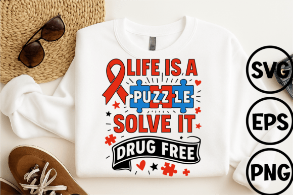 Life is a Puzzle Solve It Drug Free: Empowering Awareness Through Creative Design