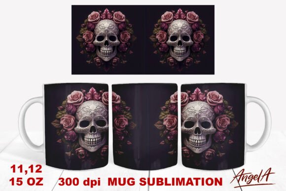 Mastering the 3D Sugar Skull Mug Wrap: A Guide to Skull and Flower Sublimation Excellence
