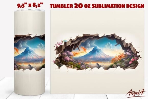 Travel Tumbler Wrap Mountain, Volcano: Bringing Nature’s Drama to Your Daily Hydration