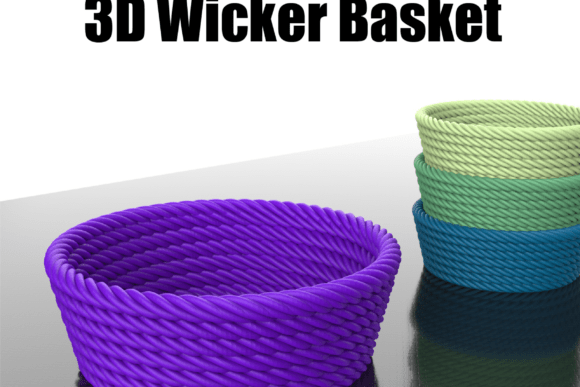 Wicker Basket, 3D Rope Bowl: A Digital Design for Rustic Organization